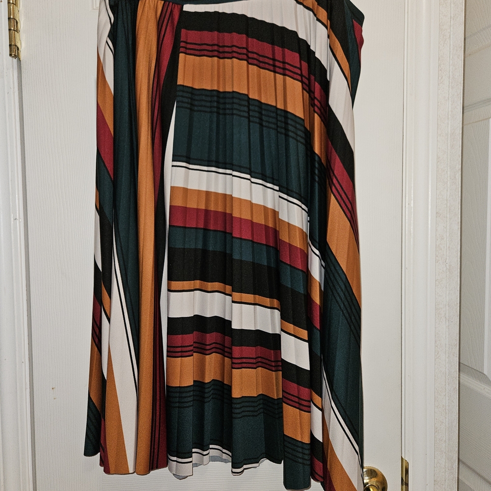 Cato A-Line Skirt with Bold Stripes